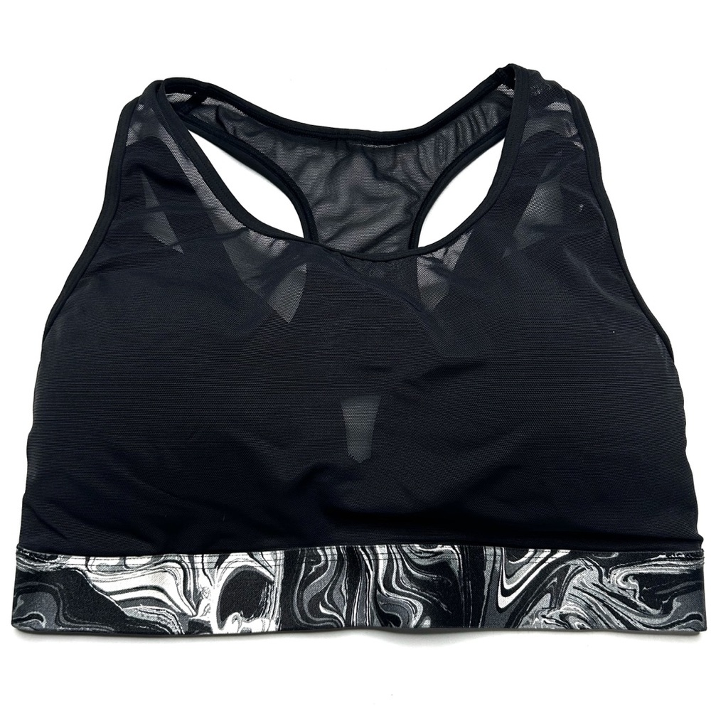 Adore Me Contour Mesh Sports Bra 32DD Black Sheer Support Racerback 32 Athletic